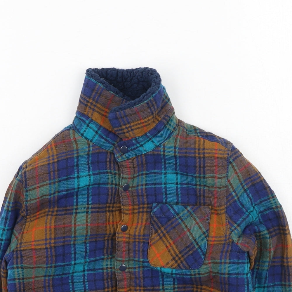 Marks and Spencer Boys Multicoloured Plaid  Basic Jacket Jacket Size 5-6 Years