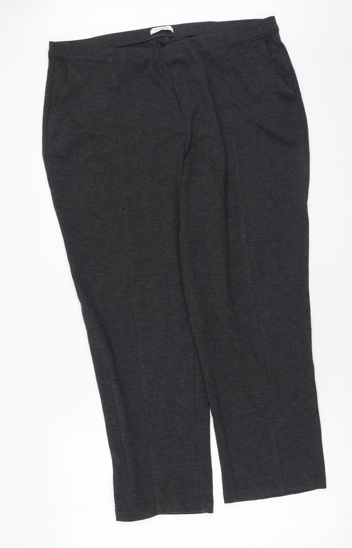 Marks and Spencer Womens Grey  Polyester Jogger Trousers Size 20 L37 in Regular