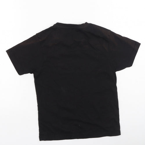 McKenzie Boys Black  Cotton Basic Casual Size 8-9 Years Round Neck