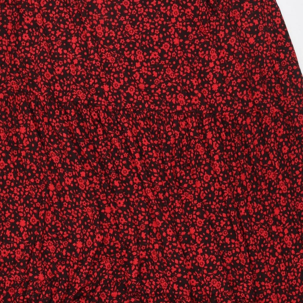 Yours Womens Red Floral Viscose Fit & Flare  Size 26  Round Neck