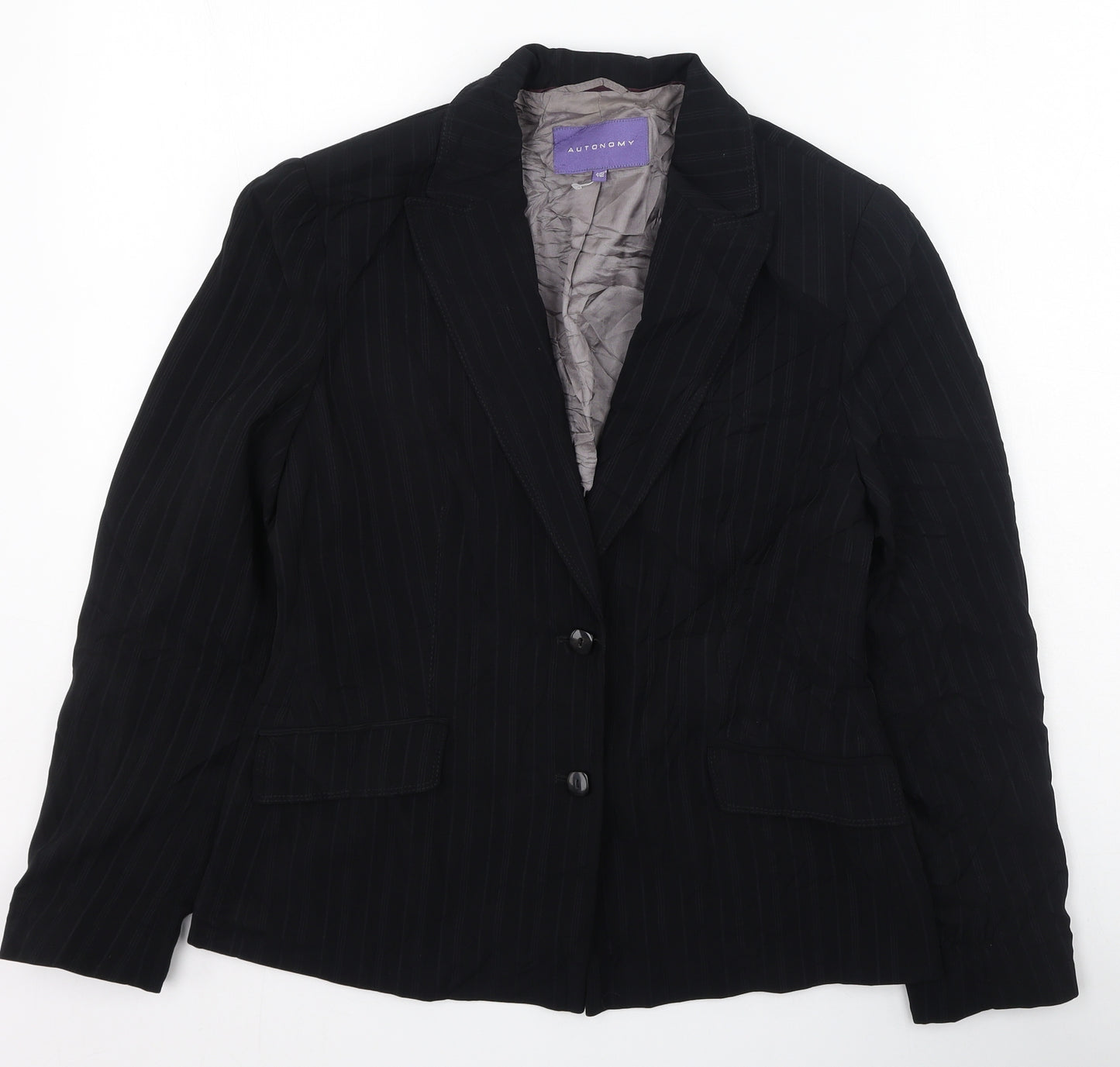 Autonomy Womens Black Striped  Jacket  Size 12