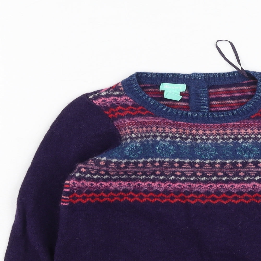 Monsoon Girls Multicoloured Geometric Wool Fit & Flare  Size 8-9 Years  Round Neck