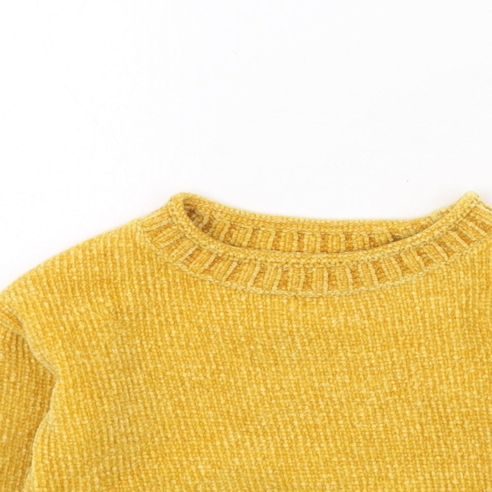 Dunnes Stores Girls Yellow Round Neck  Polyester Pullover Jumper Size 4-5 Years