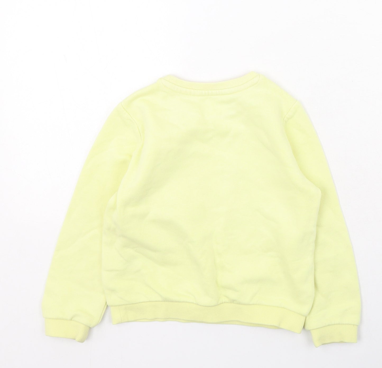 Marks and Spencer Girls Yellow  Cotton Pullover Sweatshirt Size 3-4 Years