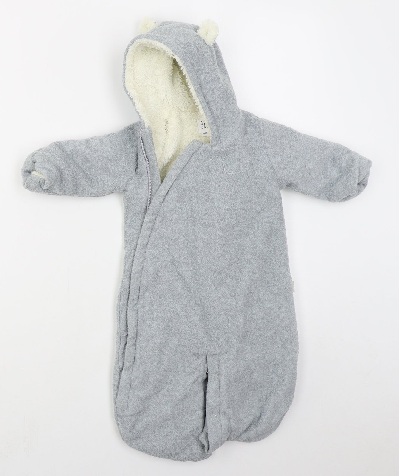 Gap Baby Grey Solid Polyester Cami One Piece Size 0-3 Months  Zip - Sleeping Bag