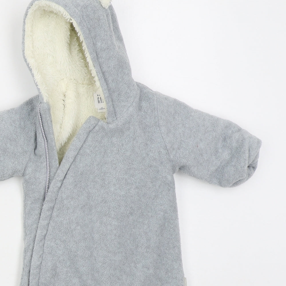 Gap Baby Grey Solid Polyester Cami One Piece Size 0-3 Months  Zip - Sleeping Bag