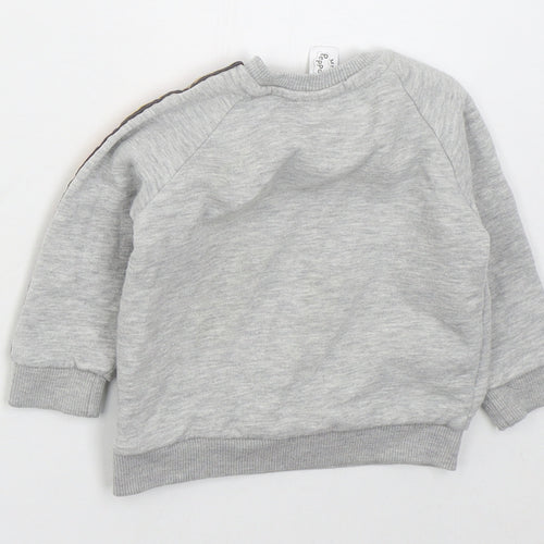 Tesco Boys Grey  Cotton Basic T-Shirt Size 6-9 Months Crew Neck Pullover - Peppa Pig George