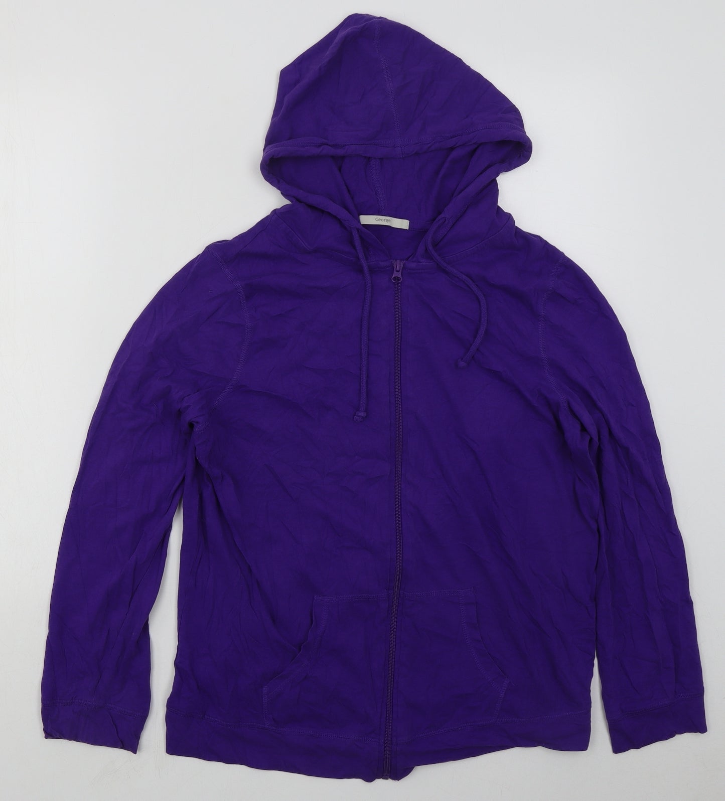 George Womens Purple  Cotton Full Zip Hoodie Size 18  Zip