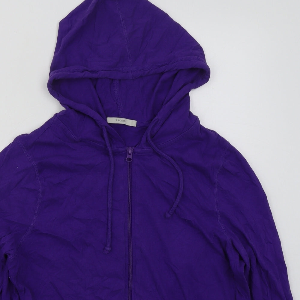 George Womens Purple  Cotton Full Zip Hoodie Size 18  Zip