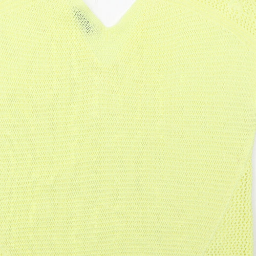Marks and Spencer Womens Yellow V-Neck  Acrylic Vest Jumper Size 16