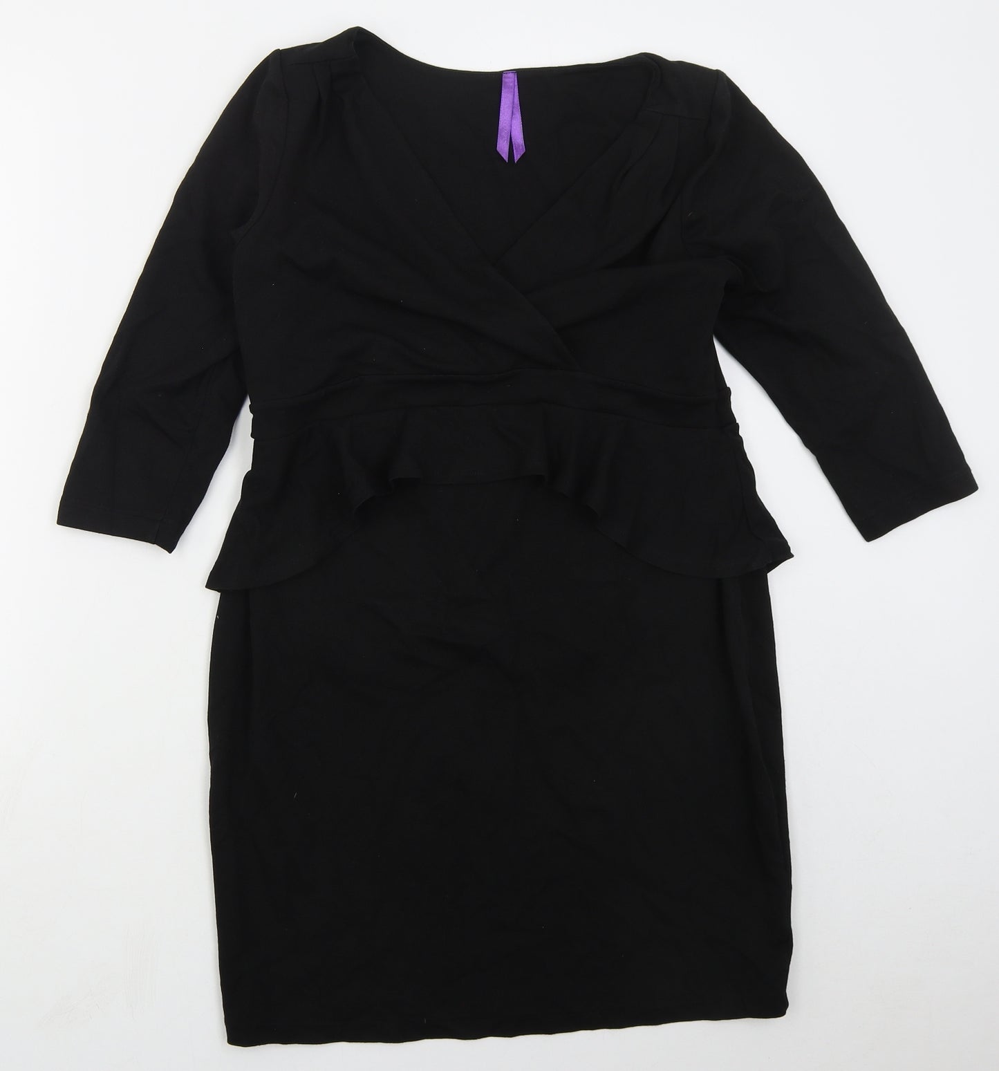 Seraphine Womens Black  Viscose Bodycon  Size 14  V-Neck Pullover