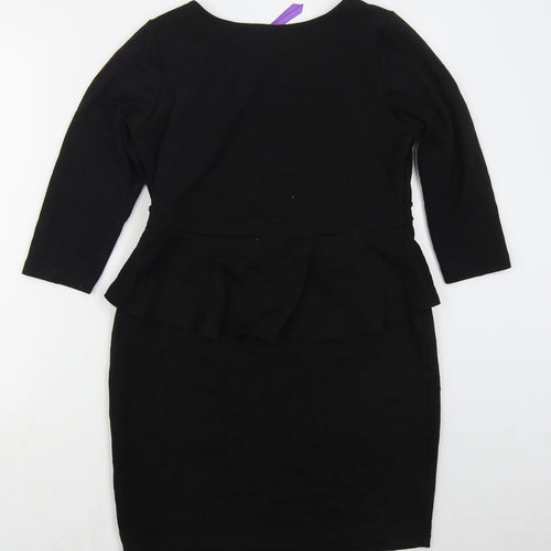 Seraphine Womens Black  Viscose Bodycon  Size 14  V-Neck Pullover