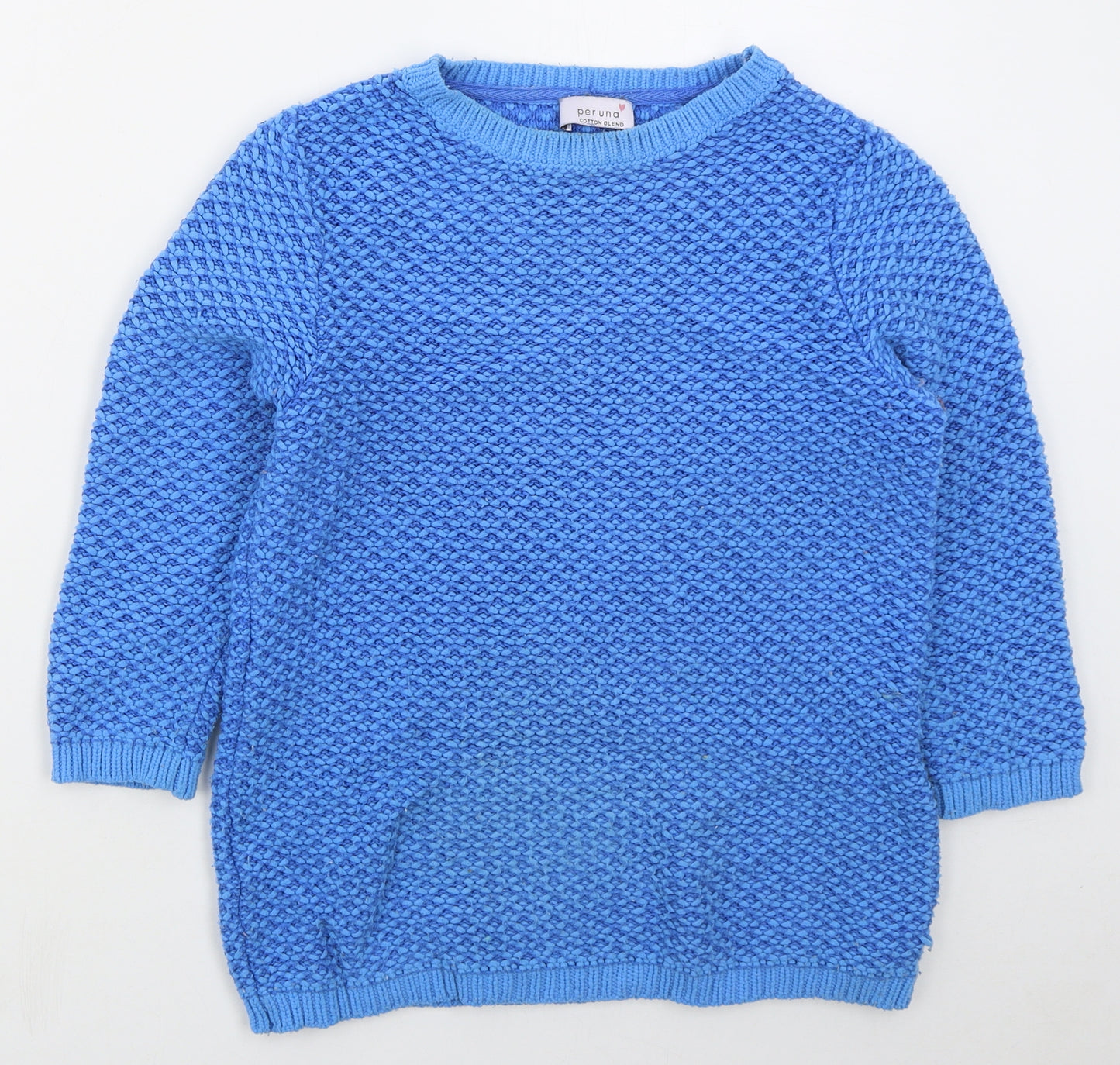 Marks and Spencer Womens Blue Crew Neck  Acrylic Pullover Jumper Size 12