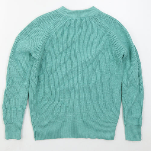 Marks and Spencer Mens Green Crew Neck  Cotton Pullover Jumper Size XS