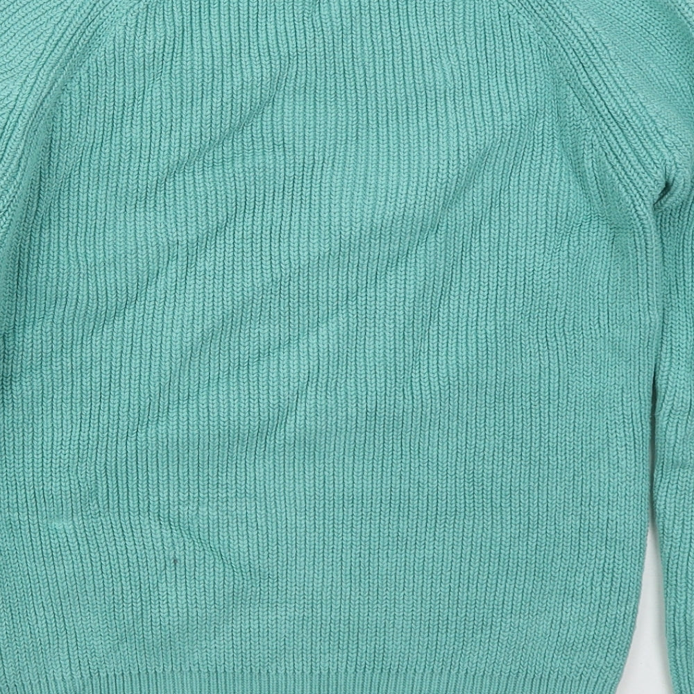 Marks and Spencer Mens Green Crew Neck  Cotton Pullover Jumper Size XS