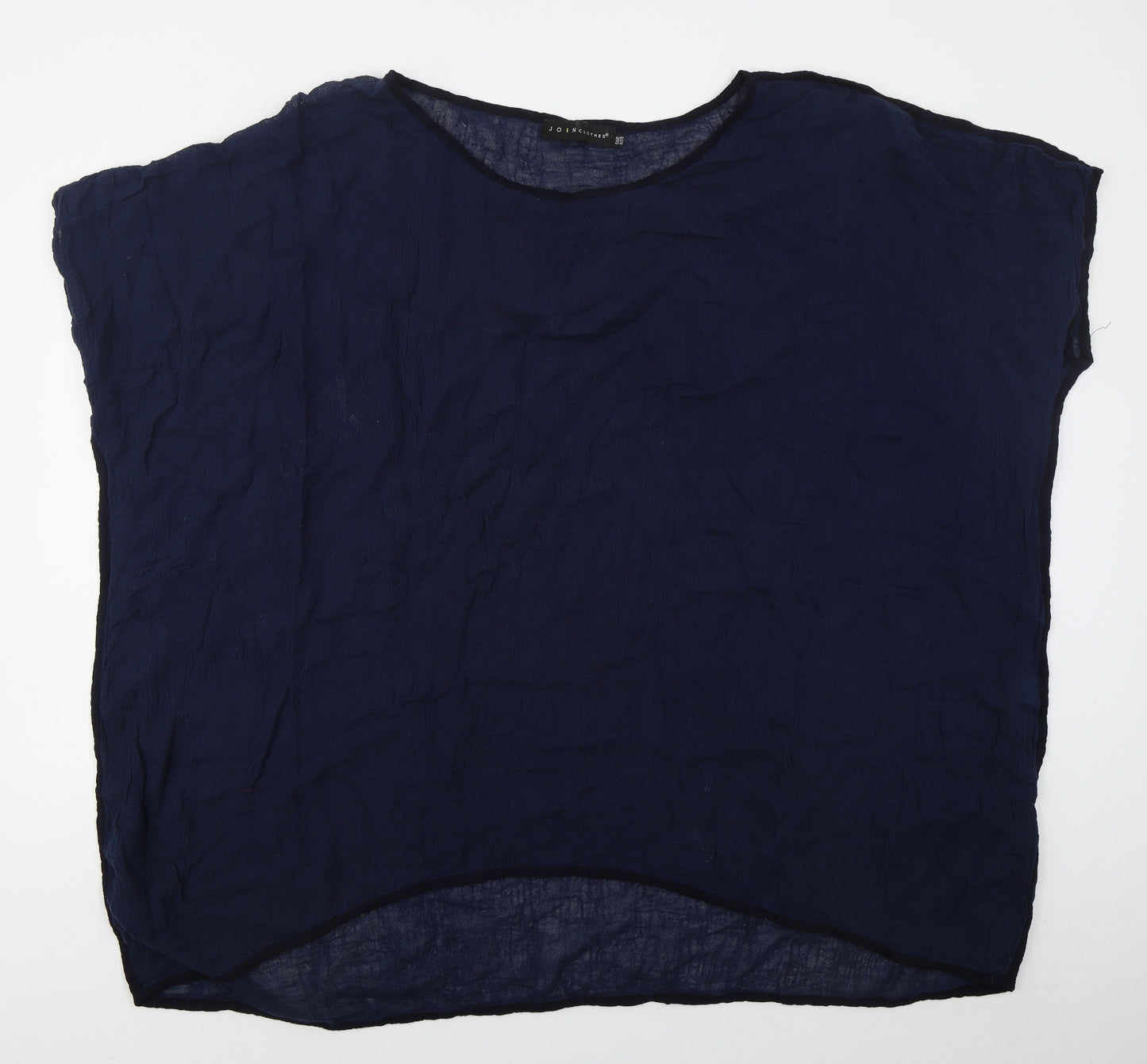 Join Clothes Womens Blue  Linen T-Shirt Dress  One Size  Boat Neck Pullover