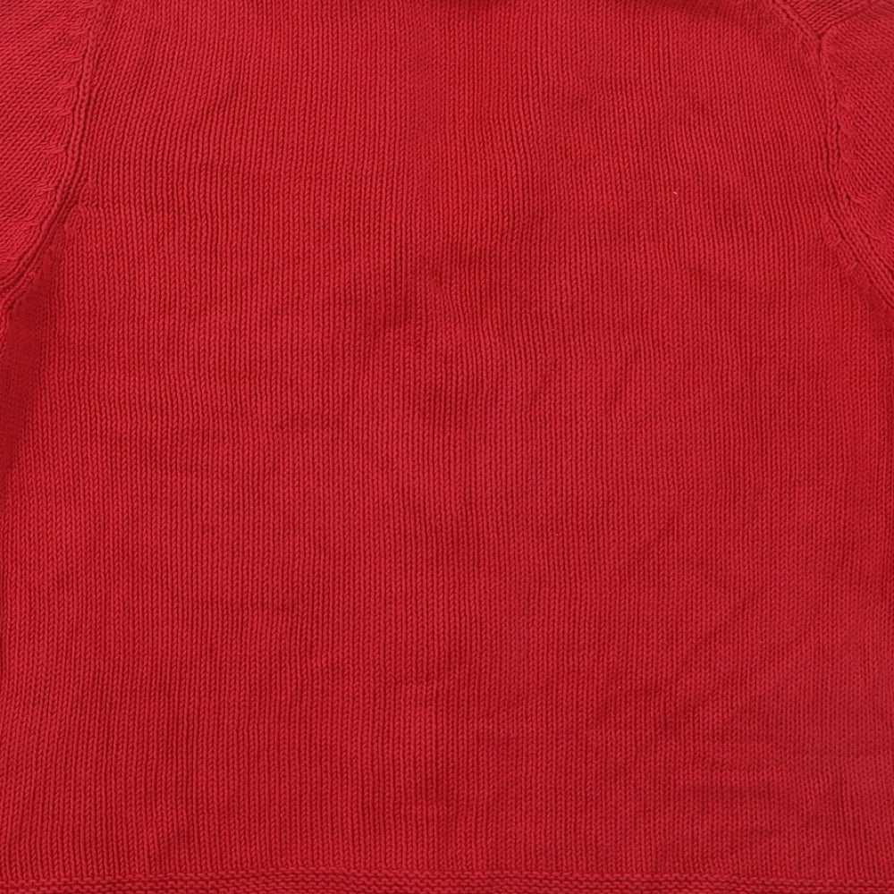 Phase Eight Womens Red Collared  Cotton Cardigan Jumper Size 16