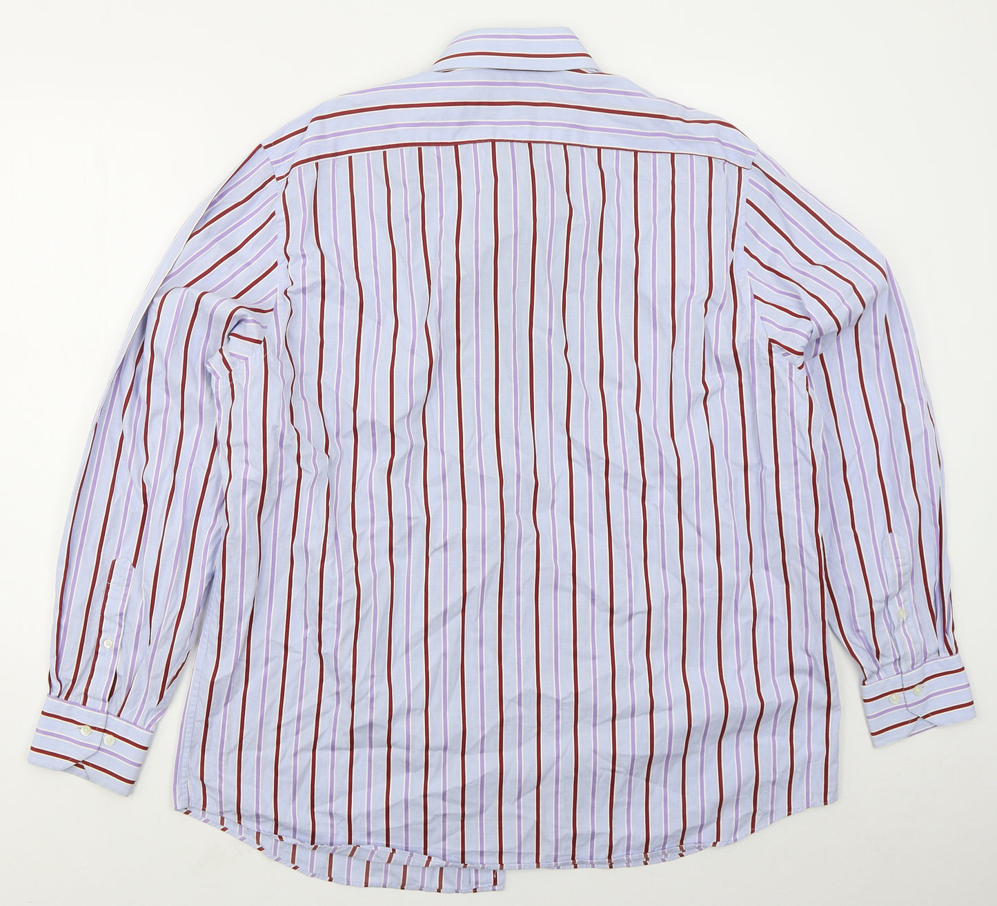 Marks and Spencer Mens Blue Striped Cotton  Dress Shirt Size XL Collared Button