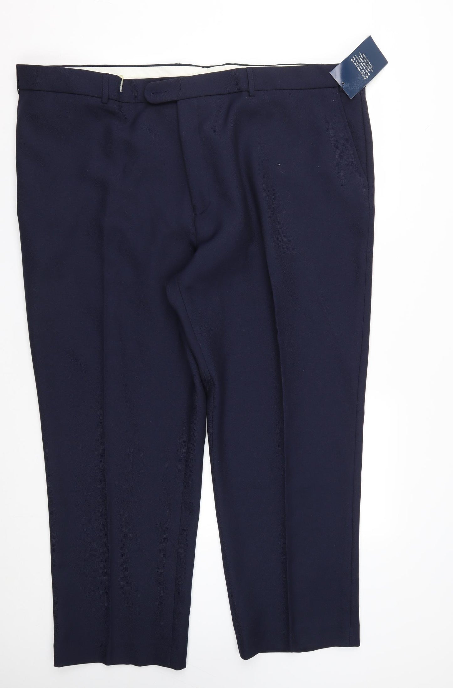 Premier Man Mens Blue  Polyester Trousers  Size 44 in L27 in Regular Zip