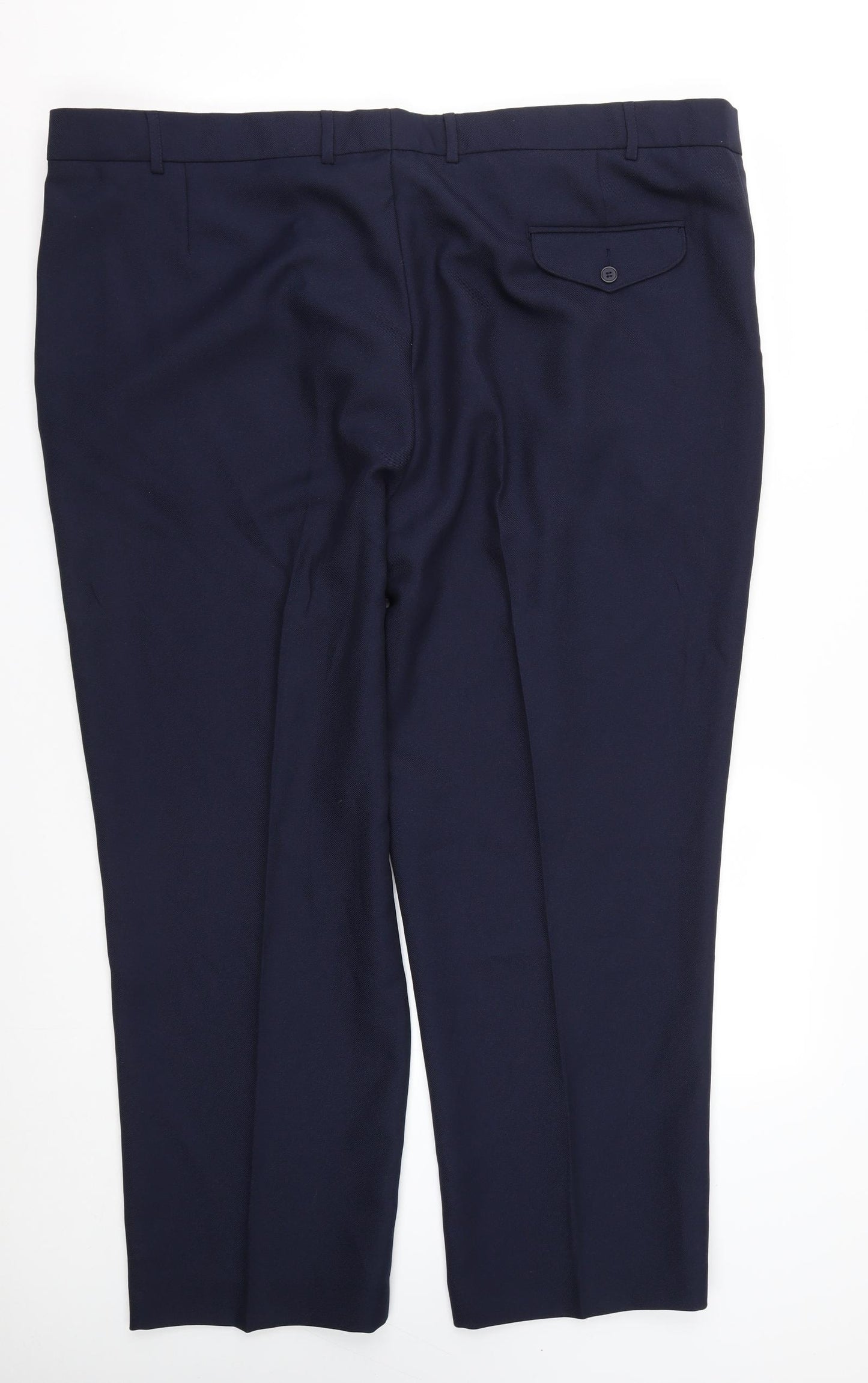 Premier Man Mens Blue  Polyester Trousers  Size 44 in L27 in Regular Zip