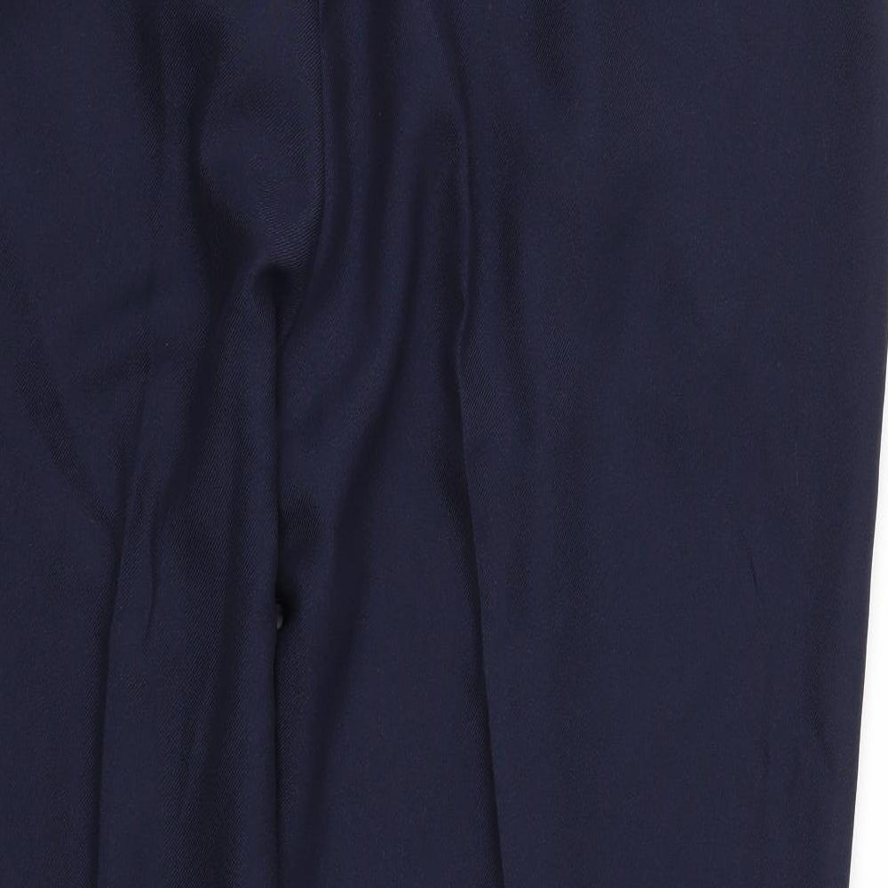 Premier Man Mens Blue  Polyester Trousers  Size 44 in L27 in Regular Zip