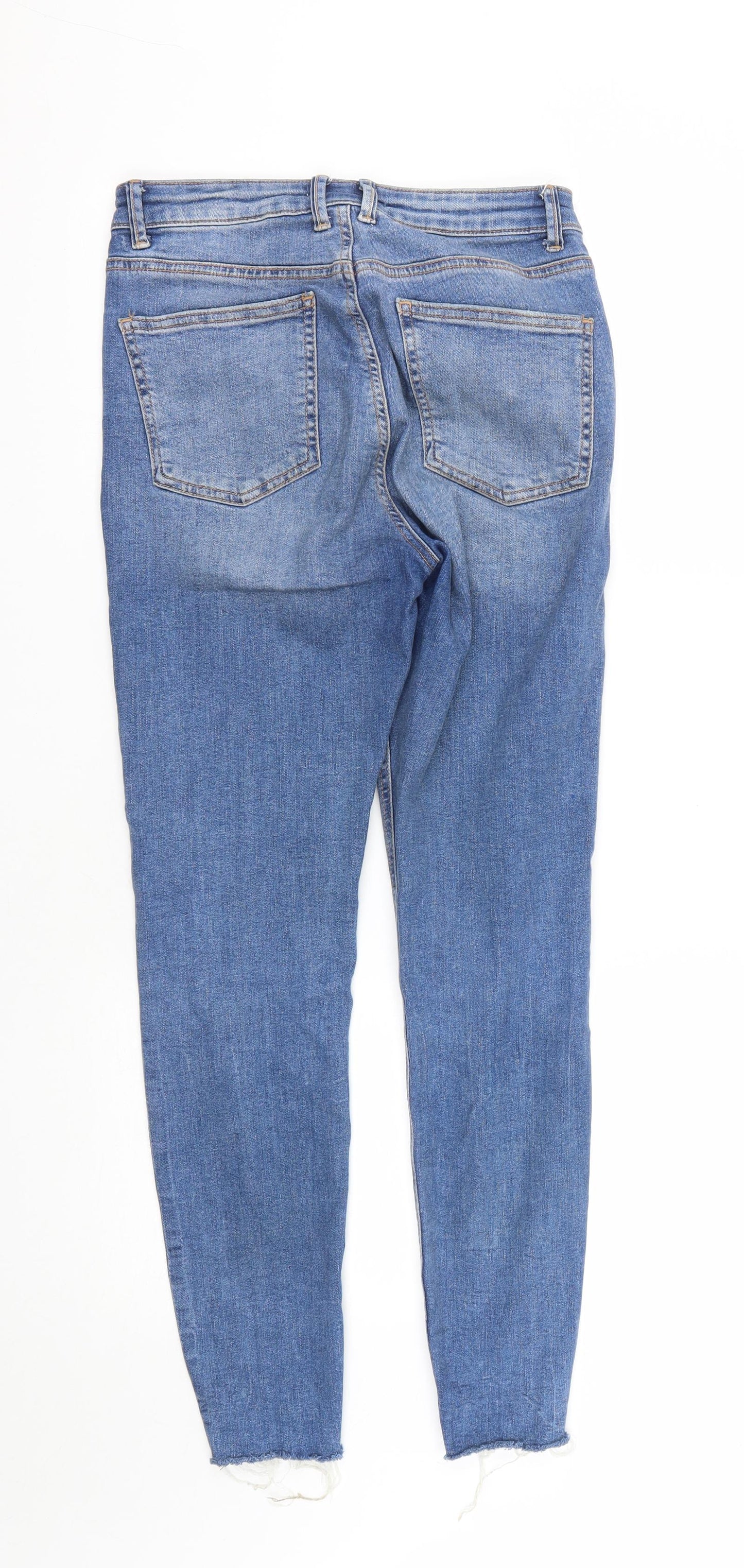 Denim & Co. Womens Blue  Cotton Straight Jeans Size 10 L29 in Regular Zip
