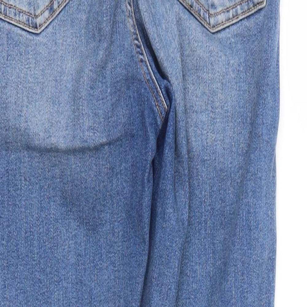 Denim & Co. Womens Blue  Cotton Straight Jeans Size 10 L29 in Regular Zip