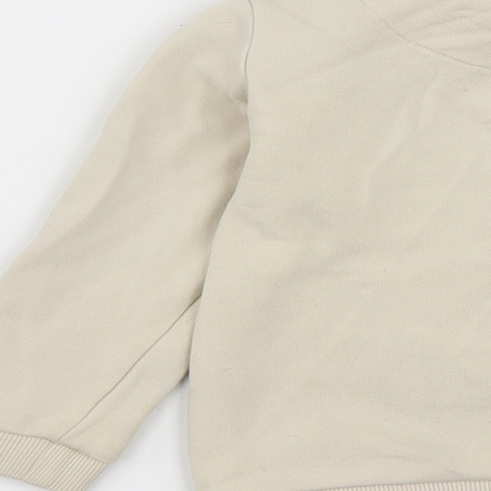 Marks and Spencer Boys Beige  Polyester Pullover Sweatshirt Size 2-3 Years  Snap - Dinosaur Print