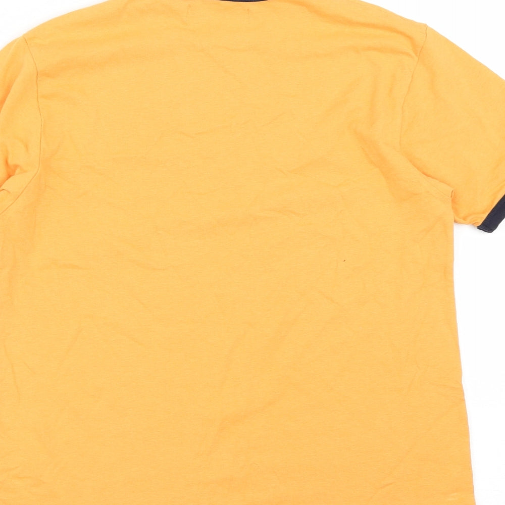 Ben Sherman Boys Orange  Cotton Basic T-Shirt Size M Round Neck