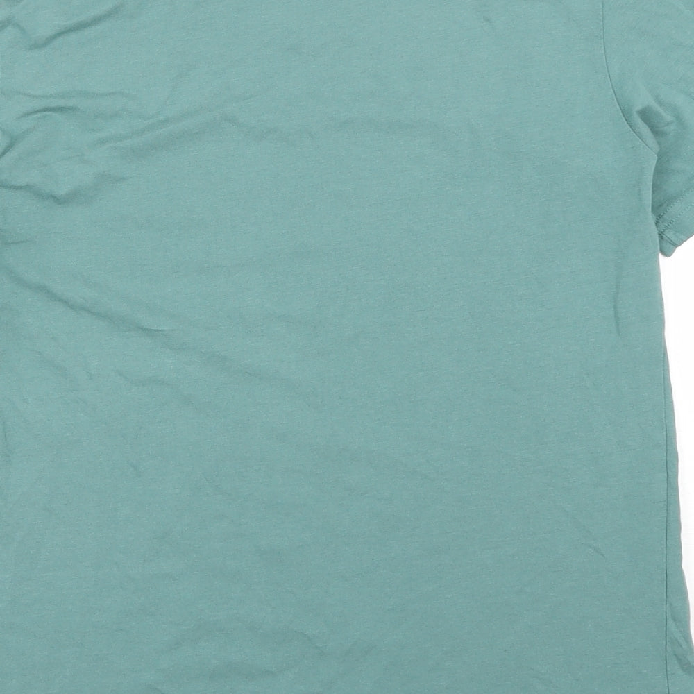 H&M Boys Green  Cotton Basic T-Shirt Size 10 Years Round Neck  - Size 10-12 Years
