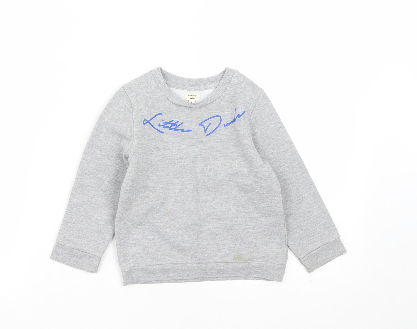 River Island Boys Grey  Cotton Pullover Sweatshirt Size 2-3 Years   - Little Dude