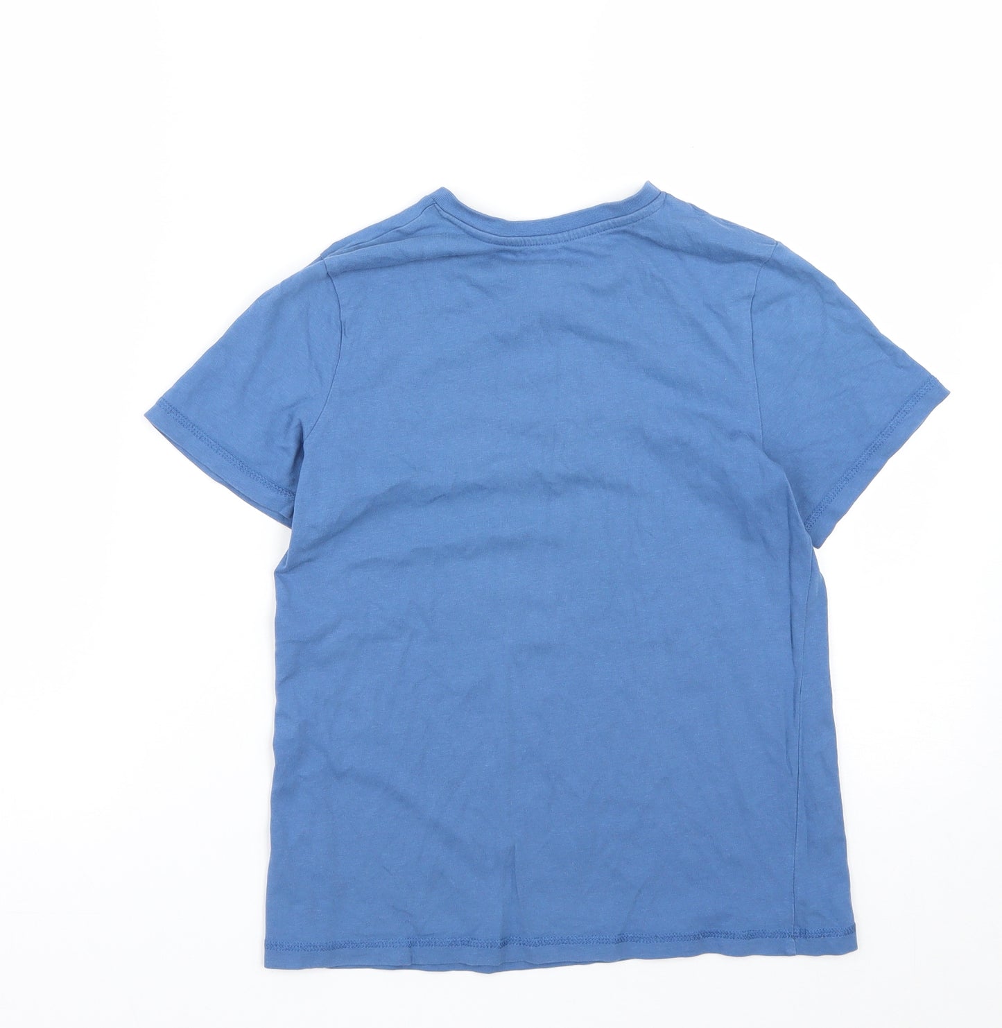George Boys Blue  Cotton Basic T-Shirt Size 11-12 Years Round Neck Buckle