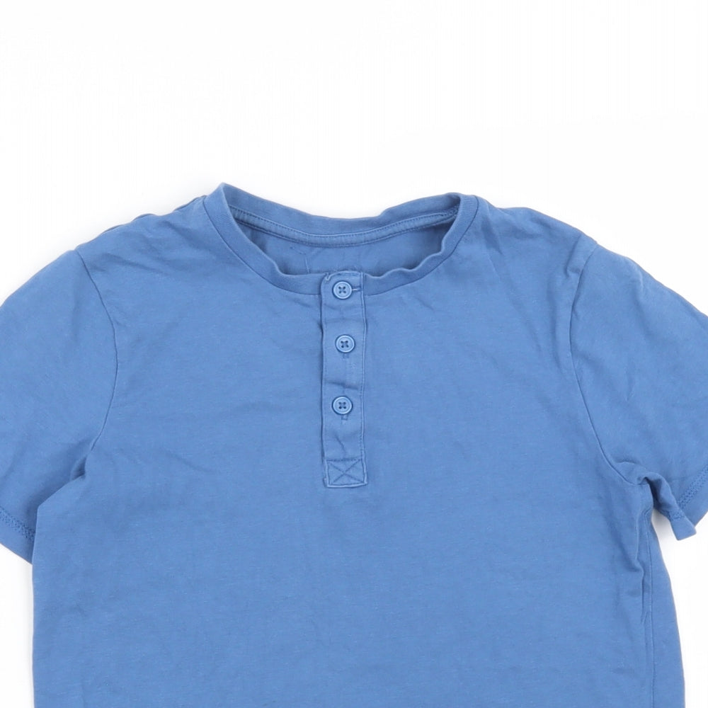 George Boys Blue  Cotton Basic T-Shirt Size 11-12 Years Round Neck Buckle