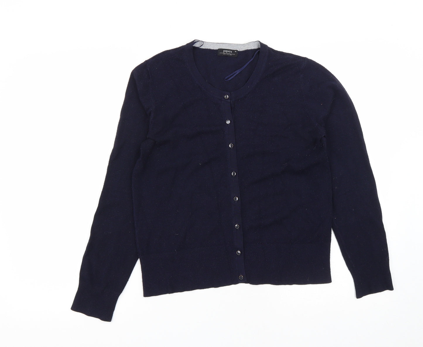 Matalan Womens Blue Round Neck  Viscose Cardigan Jumper Size 14