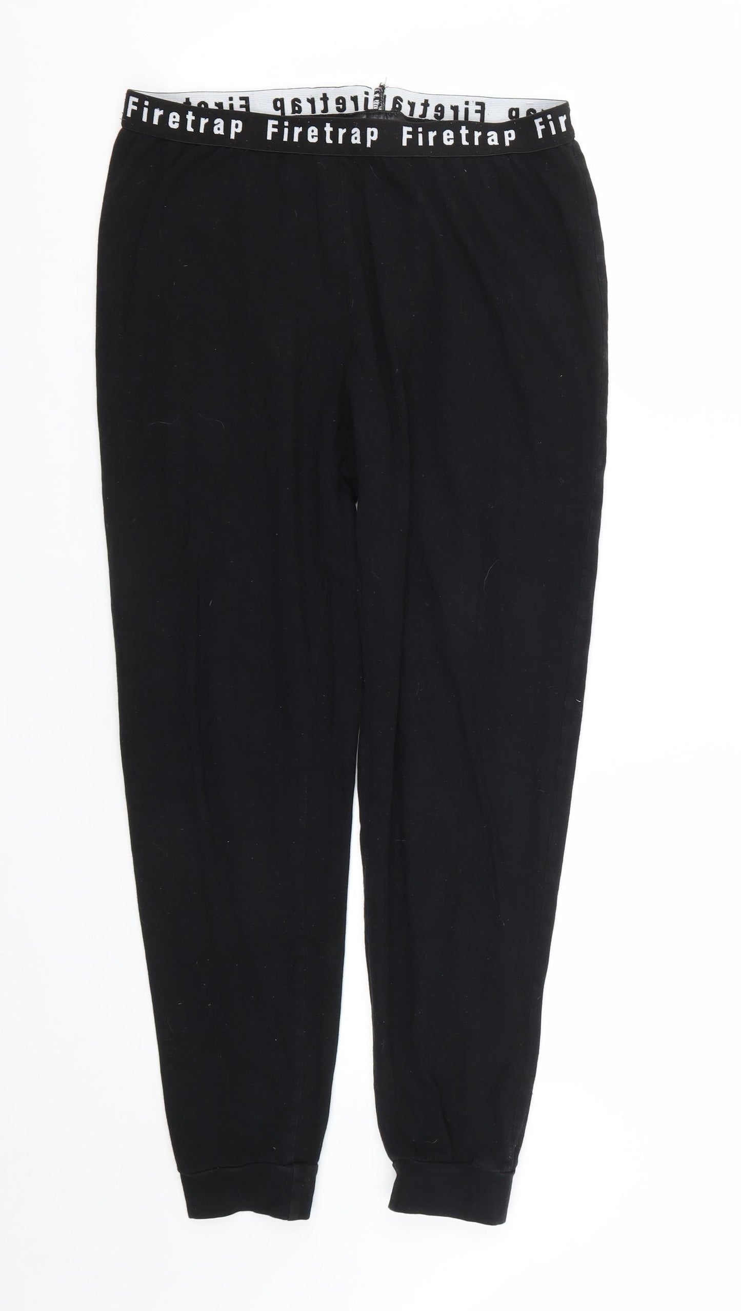 Firetrap Womens Black  Cotton Jogger Trousers Size 14 L27 in Regular
