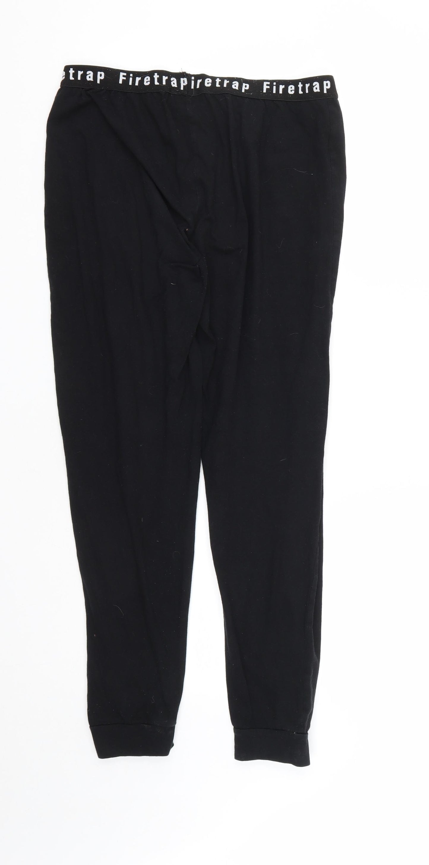 Firetrap Womens Black  Cotton Jogger Trousers Size 14 L27 in Regular