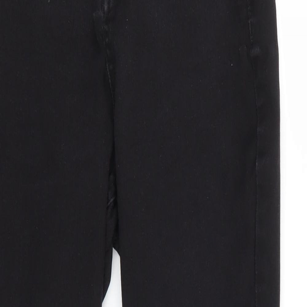TU Womens Black  Cotton Straight Jeans Size 12 L27 in Regular Zip