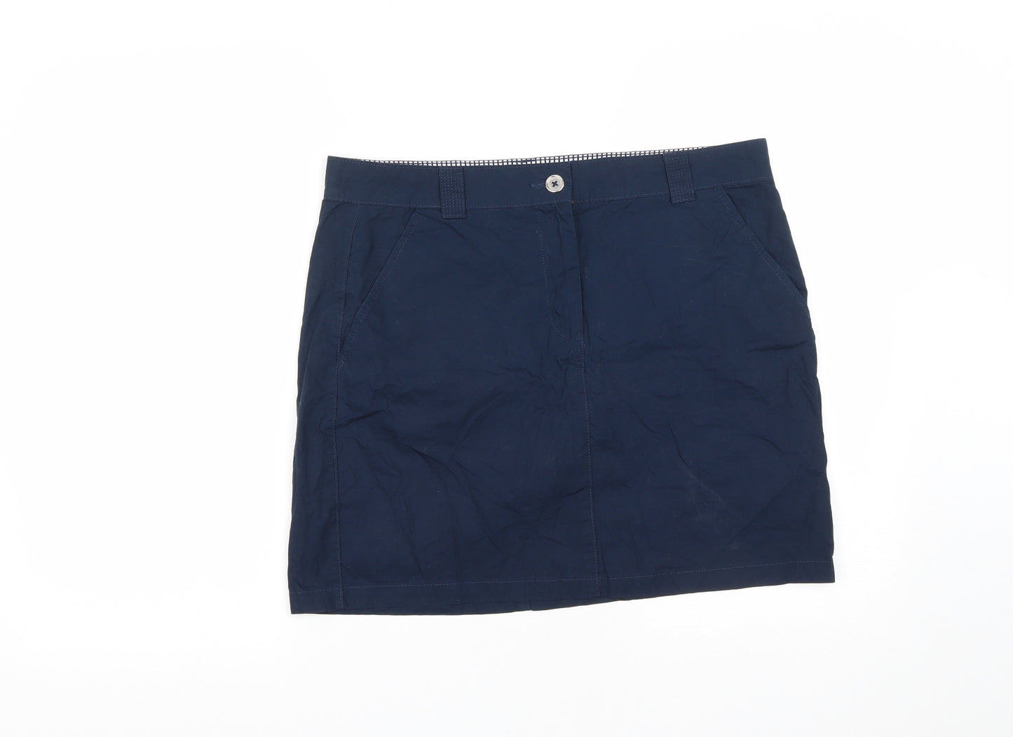 Dorothy Perkins Womens Blue  Polyester A-Line Skirt Size 12   Zip