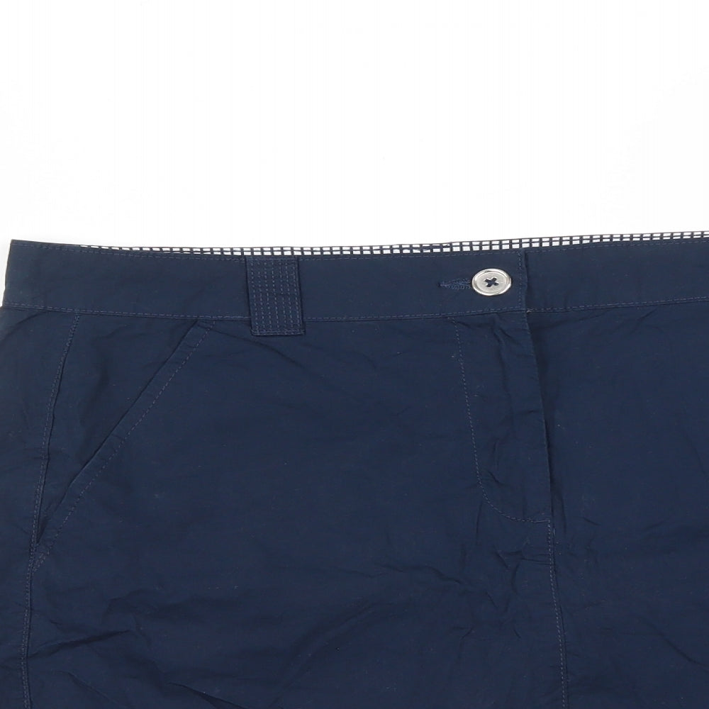 Dorothy Perkins Womens Blue  Polyester A-Line Skirt Size 12   Zip
