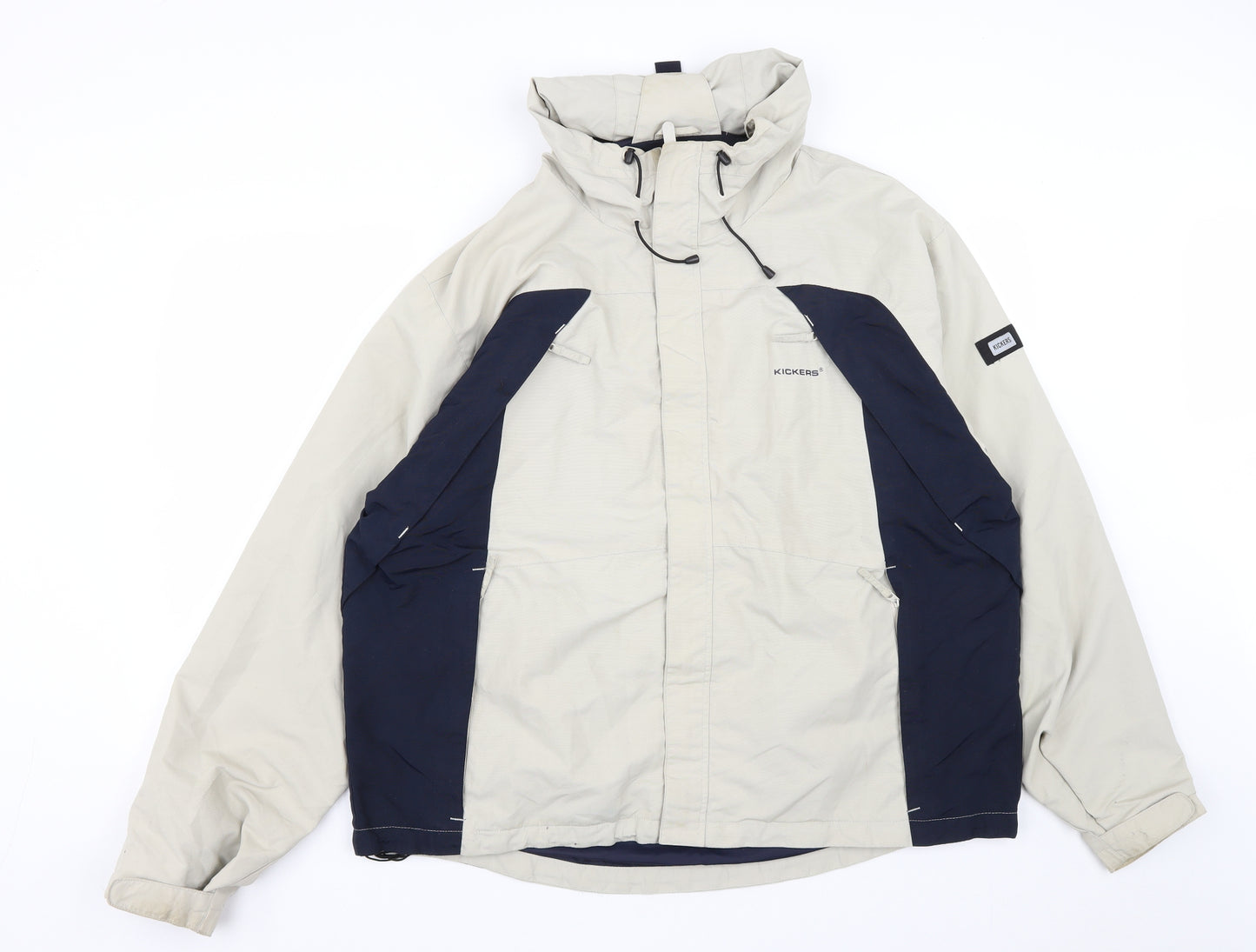 Kickers Mens Beige   Rain Coat Coat Size L  Zip