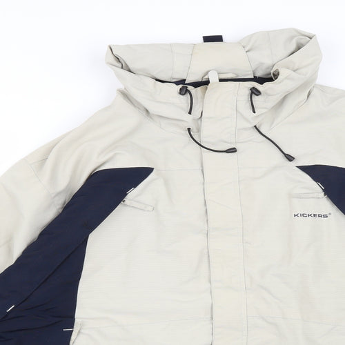 Kickers Mens Beige   Rain Coat Coat Size L  Zip