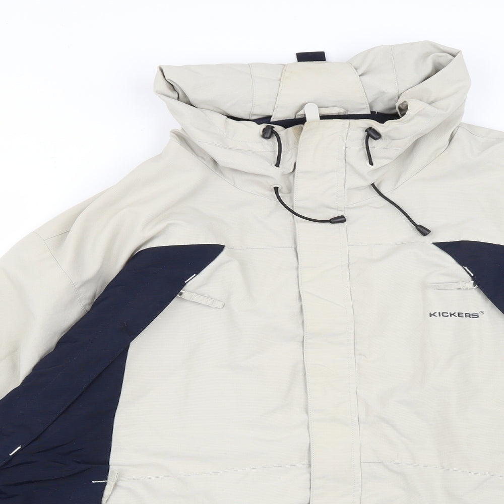 Kickers Mens Beige   Rain Coat Coat Size L  Zip