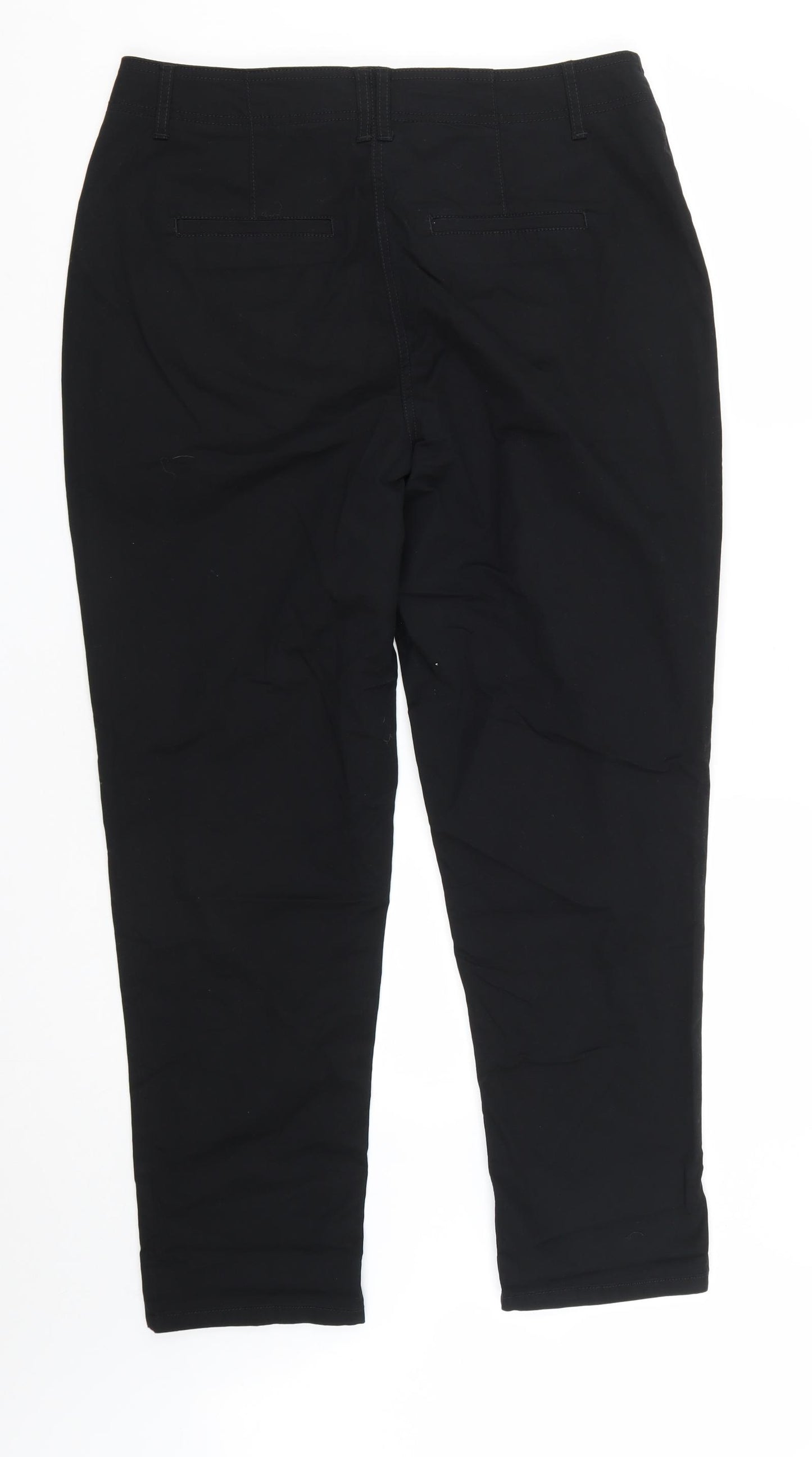 NEXT Womens Black  Cotton Straight Jeans Size 16 L28 in Regular Zip