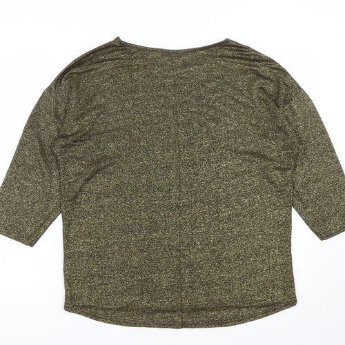 Matalan Womens Gold  Viscose Basic Blouse Size M Round Neck