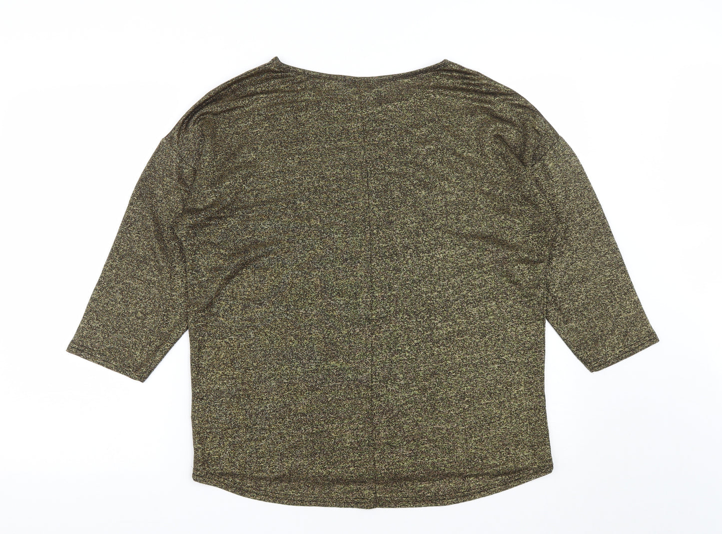 Matalan Womens Gold  Viscose Basic Blouse Size M Round Neck