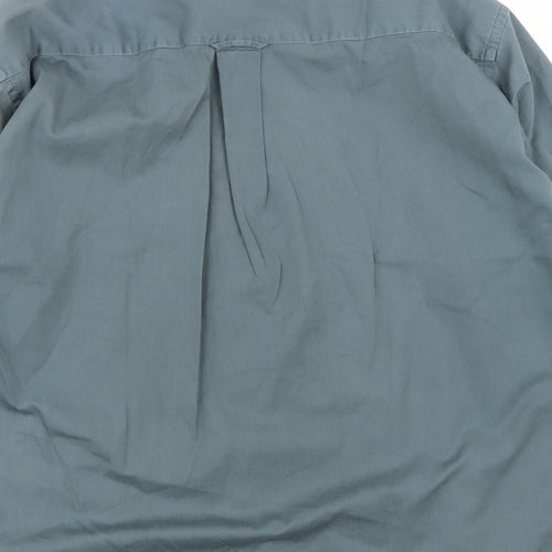 James Cowan Mens Green  Cotton  Button-Up Size L Collared Button