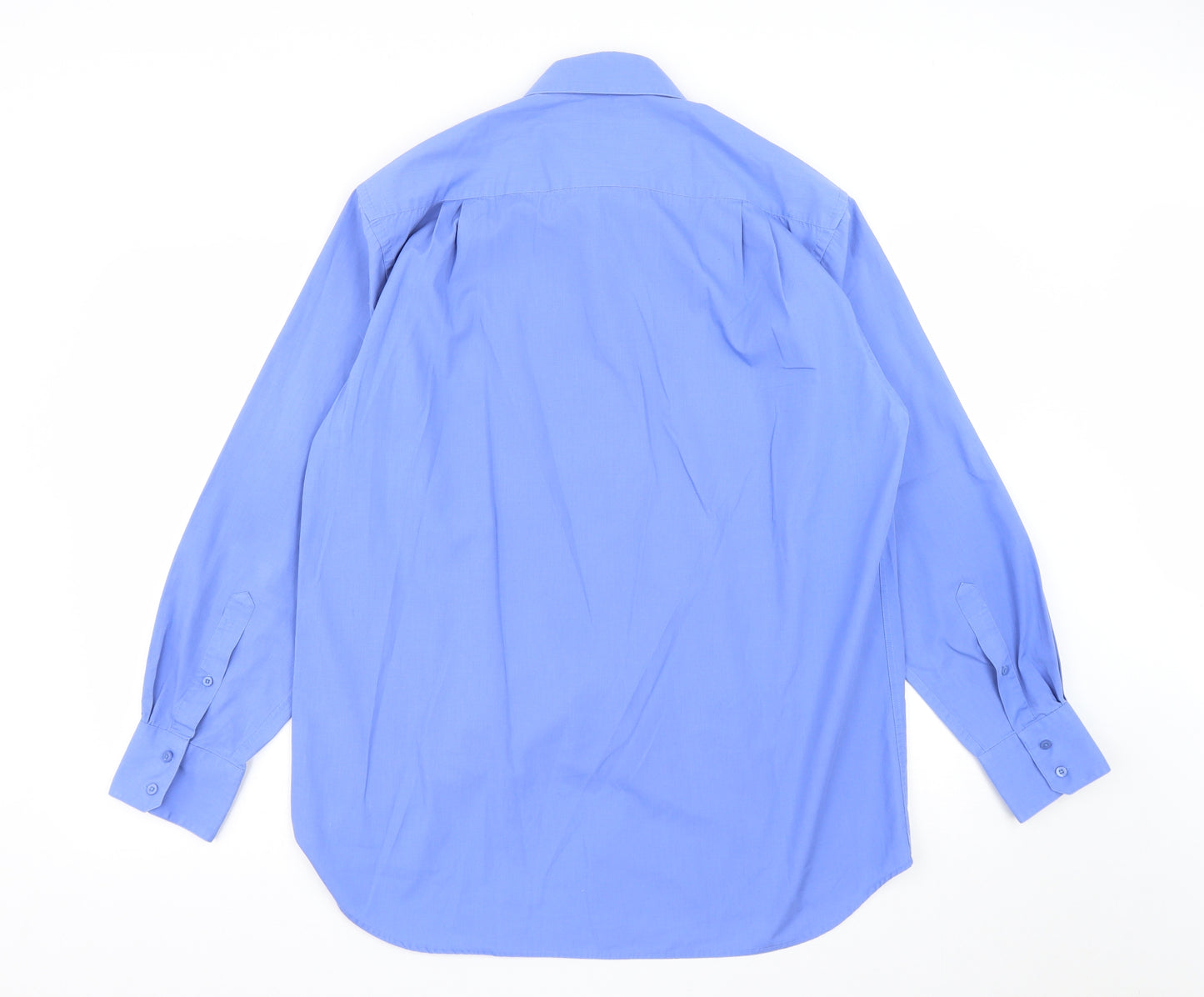 Daniel Hechter Mens Blue  Cotton  Button-Up Size 16 Collared Button