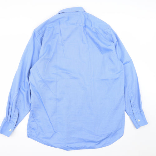 Hyphen Mens Blue  Polyester  Button-Up Size 16.5 Collared Button