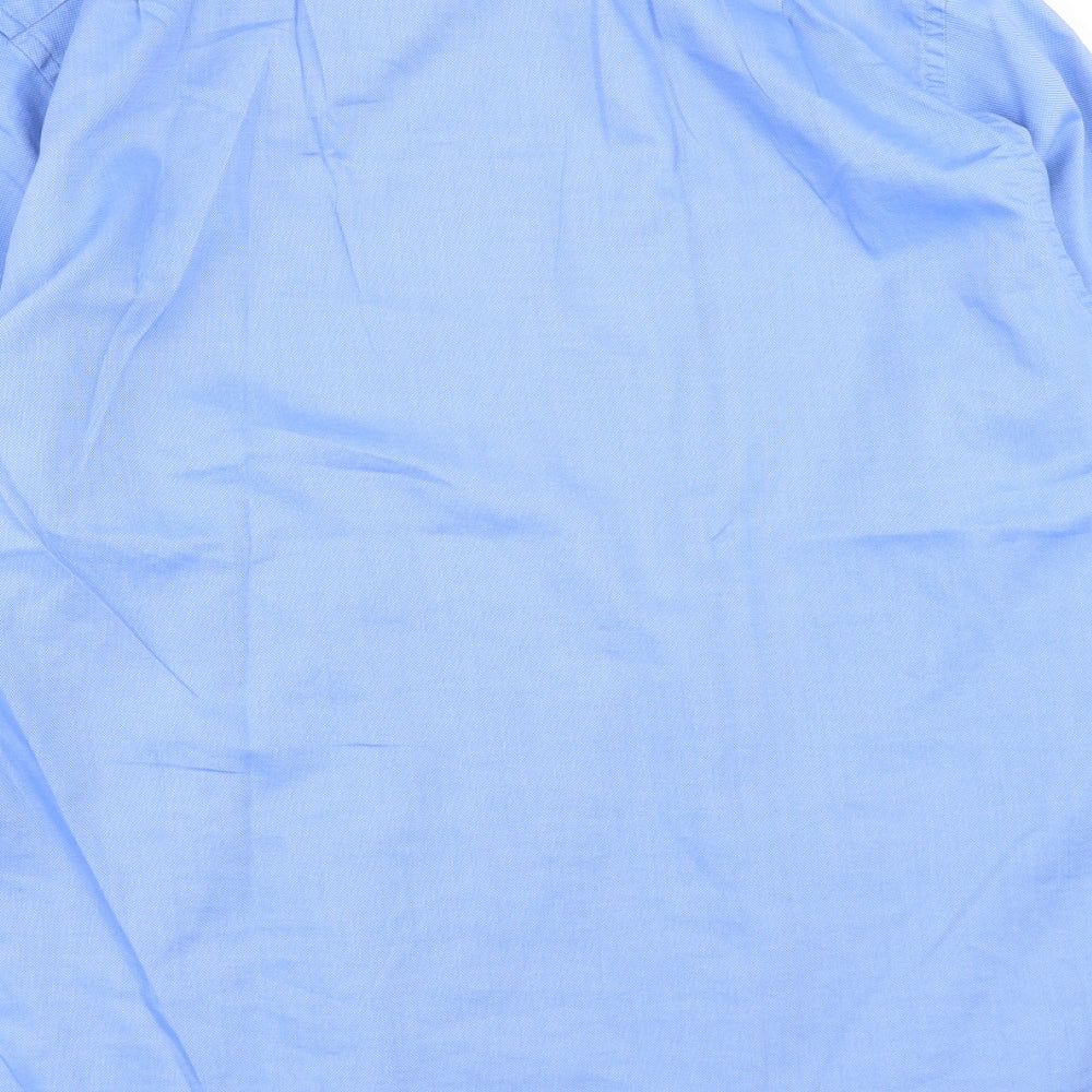 Hyphen Mens Blue  Polyester  Button-Up Size 16.5 Collared Button