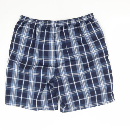 Slazenger Mens Blue Plaid Polyester Sweat Shorts Size XL L9 in Regular Drawstring